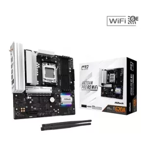ASRock A620AM Pro RS WiFi AMD Socket AM5 Motherboard, 4x DDR5 Slots, 3x M.2 Socket, 2.5GbE LAN, Wi-Fi 6E, 1x HDMI Port / 1x DisplayPort