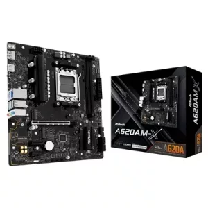 ASRock A620AM-X AMD Socket AM5 Motherboard, 2x DDR5 Slots, 2x M.2 Socket, 2.5GbE LAN, 1x HDMI Port / 1x Display Port