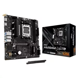 ASRock A620AM-X WIFI AMD AM5 Socket Motherboard, 2x DDR5 Slots, 2x M.2 Socket, 2.5GbE LAN, Wi-Fi 5, 1x HDMI Port / 1x DisplayPort