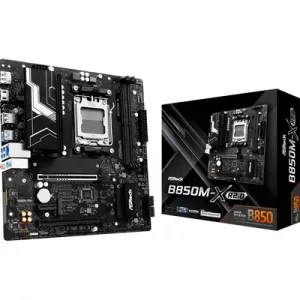 ASRock B850M-X AMD AM5 Socket Motherboard, Micro-ATX, 2x DDR5 Slots, 2x M.2 Sockets, 2.5GbE LAN, 1x DisplayPort / 1x HDMI Port