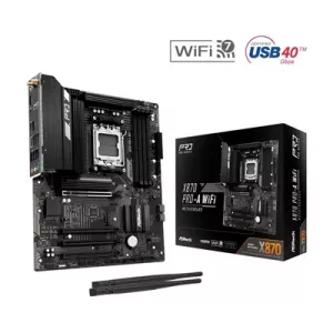 ASRock X870 Pro-A WiFi AMD AM5 Socket Motherboard, 4 x DDR5 Slots, 3x M.2 Socket, 2.5GbE LAN, Wi-Fi 7, 1x HDMI Port / 2x USB-C (USB4)