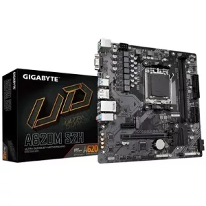 Gigabyte A620M S2H AMD AM5 Socket Motherboard, Micro-ATX, 2x DDR5 Slots, 1x M.2 Socket, GbE LAN, 1x D-Sub / 1x DisplayPort / 1x HDMI Port