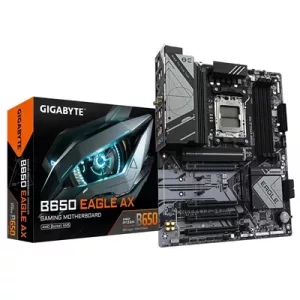 Gigabyte B650 EAGLE AX AMD AM5 Socket Motherboard, ATX, 4x DDR5 Slots, 3x M.2 Sockets, Fitted I/O Shield, GbE LAN, Wi-Fi 6E, 1x DisplayPort / 1x HDMI Port