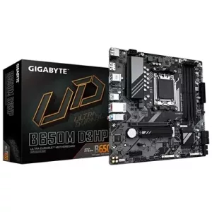 Gigabyte B650M D3HP Ultra Durable AMD AM5 Socket Motherboard, Micro-ATX, 4x DDR5 Slots, 2x M.2 Sockets, 2.5GbE LAN, 2x DisplayPorts / 1x HDMI Port