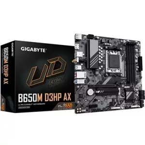 Gigabyte B650M D3HP AX Ultra Durable AMD AM5 Socket Motherboard, Micro-ATX, 4x DDR5 Slots, 2x M.2 Sockets, 2.5GbE LAN, Wi-Fi 6E, 2x DisplayPorts / 1x HDMI Port