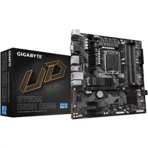 Gigabyte B760M DS3H DDR4 Ultra Durable Intel 1700 Socket Motherboard, Micro-ATX, 4x DDR4 Slots, 2x M.2 Sockets, 2.5GbE LAN, 1x D-Sub / 2x DisplayPorts / 1x HDMI Port