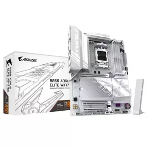 Gigabyte B850 AORUS ELITE WIFI7 ICE AMD AM5 Socket Motherboard, ATX, 4x DDR5 Slots, 3x M.2 Sockets, Fitted I/O Shield, 2.5GbE LAN, Wi-Fi 7, 1x DisplayPort / 1x HDMI Port