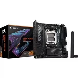 Gigabyte B850I AORUS PRO AMD AM5 Socket Motherboard, Mini-ITX, 2x DDR5 Slots, 2x M.2 Sockets,  Fitted I/O Shield, 2.5GbE LAN, Wi-Fi 7, 1x HDMI Port