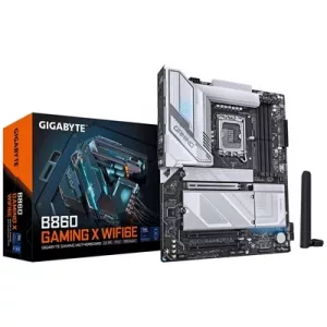 Gigabyte B860 GAMING X WIFI6E Intel 1851 Socket Motherboard, ATX, 4x DDR5 Slots, 3x M.2 Sockets, Fitted I/O Shield, 2.5GbE LAN, Wi-Fi 6E, 1x DisplayPort / 1x HDMI / 1x USB-C (USB4)