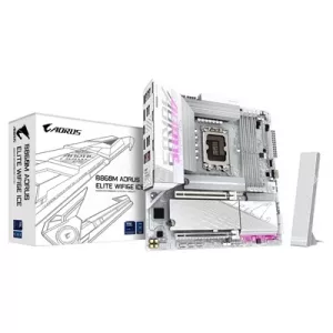 Gigabyte B860M AORUS ELITE WIFI6E ICE Intel 1851 Socket Motherboard, Micro-ATX, 4x DDR5 Slots, 3x M.2 Sockets, Fitted I/O Shield, 2.5GbE LAN, Wi-Fi 6E, 1x DisplayPort / 1x HDMI / 1x USB-C (USB4)