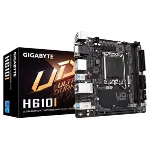 Gigabyte H610I Intel 1700 Socket Motherboard, Mini-ITX, 2x DDR5 Slots, 1x M.2 Socket, GbE LAN, 1x D-Sub / 2x DisplayPort / 1x HDMI Port
