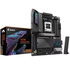 Gigabyte X870E AORUS PRO AMD AM5 Socket Motherboard, ATX, 4x DDR5 Slots, 4x M.2 Sockets, Fitted I/O Shield, 2.5GbE LAN, Wi-Fi 7, 1x HDMI Port / 2x USB-C (USB4)