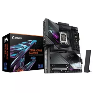 Gigabyte Z890 AORUS MASTER Intel 1851 Socket Motherboard, ATX, 4x DDR5 Slots, 5x M.2 Sockets, Fitted I/O Shield, 10GbE LAN, Wi-Fi 7, 2x USB-C (USB4)