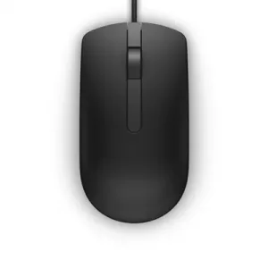 Dell MS116 Wired USB Mouse, 2-Buttons, 1000dpi and Optical Tracking, Ambidextrous Design for PC, Mac and Laptop, Black