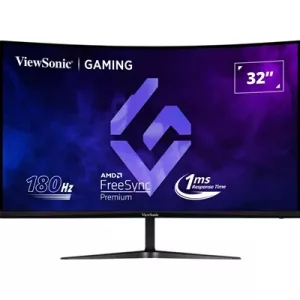 Viewsonic VX3218C-2K 32 Inch Curved Gaming Monitor, QHD, 180Hz, Freesync, 2xHDMI, DisplayPort, 1ms VESA, Speakers