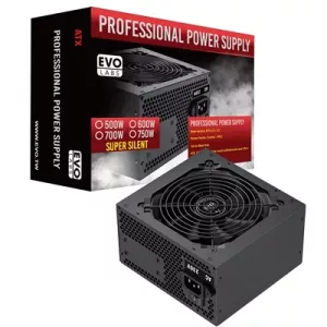 EVO LABS BR600-12BL 600W PSU,120mm Black Silent Fan with Improved Ventilation, Non Modular, High-Efficiency, PFC Certified, CE Compliant, Retail Packaged