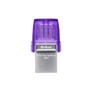Kingston DataTraveler DTDUO3CG3/64GB 64GB MicroDuo USB OTG Flash Drive, 3C, USB-C and Type A