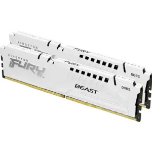 Kingston FURY Beast KF564C32BWEK2-64 64GB (2x 32GB) DIMM System Memory, 6400MHz, DDR5, CL32, White, Intel XMP, AMD EXPO