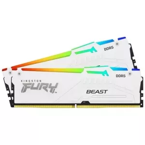 Kingston FURY Beast KF556C36BWEAK2-32 32GB (2x 16GB) DIMM System Memory, 5600MHz, DDR5, CL36, White, RGB, Intel XMP, AMD EXPO