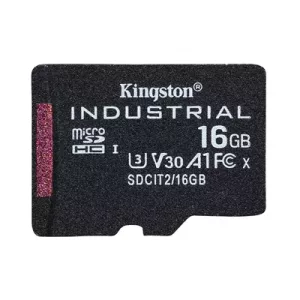 Kingston SDCIT2/16GB Industrial Micro SD Flash Memory Card, 16GB, Class U3 V30 A1, UHS-I U1, Retail Packed