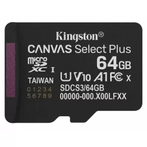 Kingston Canvas Select Plus  SDCS3/64GB 64GB Micro SD UHS-I (U1) Flash Card with Adapter