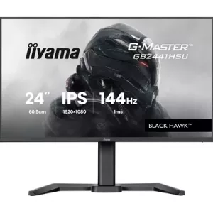 iiyama G-Master Black Hawk gaming monitor GB2441HSU-B1 24-Inch Black, IPS, Height Adjustable, Ultra Slim Bezel, Full HD, 144Hz, 1ms, FreeSync, HDMI, Display Port, USB Hub