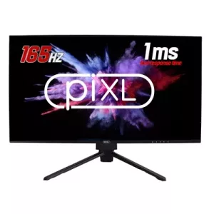piXL CM27F10 27 Inch Frameless Gaming Monitor, Widescreen LCD Panel, Full HD 1920x1080, 1ms Response Time, 165Hz Refresh, Display Port / HDMI, 16.7 Million Colour Support, VESA Wall Mount, Black Finish