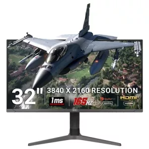 piXL CM32G7 32 Inch 144Hz 4K Widescreen IPS Gaming Monitor with AMD FreeSync & Nvidia G-Sync, 3840 x 2160 Resolution, 1ms Response Time, 144Hz Refresh Rate, HDMI, DisplayPort, USB-C, USB-A, RGB Lighting, VESA Mount & Height Adjust