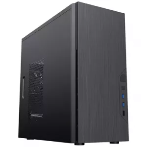 CiT Course Case, Home & Business, Black, Micro Tower, 2 x USB 3.0 / 1 x USB 2.0, Brushed Aluminium Finish for a Refined and Tidy Look, Micro ATX, Mini-ITX