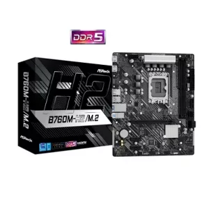 ASRock B760M-H2/M.2 Intel 1700 Socket Motherboard, Micro-ATX, 2x DDR5 Slots, 2x M.2 Socket, 2.5GbE LAN, 2x HDMI Port