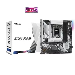 ASRock B760M PRO RS Intel 1700 Socket Motherboard, Micro-ATX, 4x DDR5 Slots, 3x M.2 Socket, Fitted I/O Shield, 2.5GbE LAN, 1x DisplayPort / 1x HDMI Port