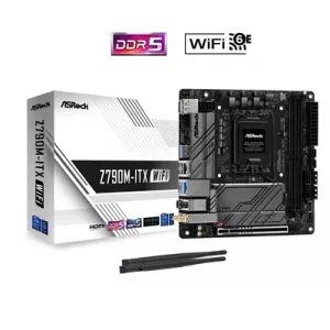 ASRock Z790M-ITX WiFi Intel 1700 Socket Motherboard, Mini-ITX, 2x DDR5 Slots, 2x M.2 Sockets, 2.5GbE + 1GbE LAN, Wi-Fi 6E, 1x DisplayPort / 1x HDMI Port