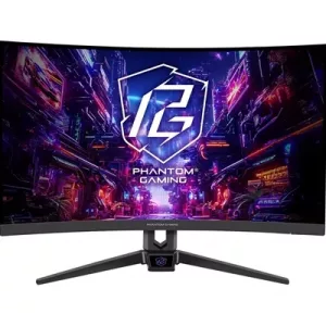 ASRock Phantom Gaming PG27FRS1A 27 Inch FHD (1920 x 1080) VA Curved (1500R) Gaming Monitor, 280Hz 1ms (MPRT) Response Time, 2 x HDMI 2.0, 1 x DisplayPort 1.4, Headphone Out, Tilt, Swivel Adjustment