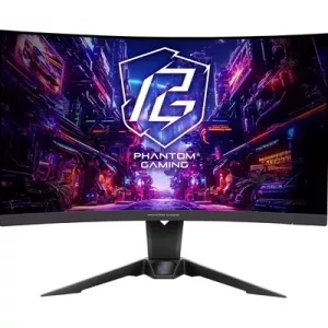 ASRock Phantom Gaming PG27QRT2A 27 Inch QHD (2560 x 1440) Curved (1500R) VA Gaming Monitor, 180Hz 1ms (MPRT) Response Time, 2 x HDMI 2.0, 1 x DisplayPort 1.4, with Speakers, Integrated Wi-Fi Antena (Compatible with Wi-Fi 4/5/6/6E/7)