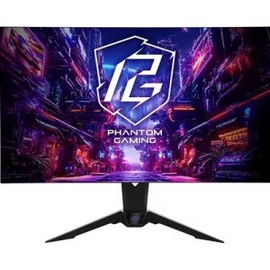 ASRock Phantom Gaming PGO32UFS 32 Inch 4K/ UHD (3840 x 2160) Flat WOLED Gaming Monitor, 240Hz 0.03ms (GTG) Response Time, 2 x HDMI 2.1; 1 x DisplayPort 1.4, 1 x Type-C (DP Alt Mode / PD 15W), Height, Swivel, Tilt Adjustment, Integrated Wi-Fi Antenna (Comp