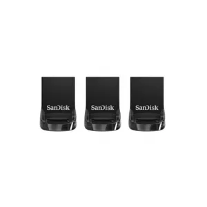 SanDisk Ultra Fit - USB flash drive - 32 GB - USB 3.1 - black (pack of 3)