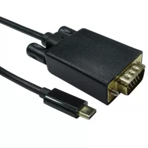 USB-C to VGA 1080P 60HZ  1 Meter Black Data Cable