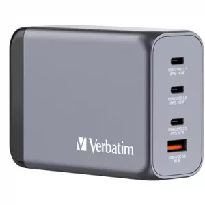 Verbatim (32205) GNC-240 GaN Charger 240W With 1 X USB-C 140W /1 X USB-C 100W / 1 X USB-C 65W / 1 X USB-A QC 3.0 (EU/UK/US)