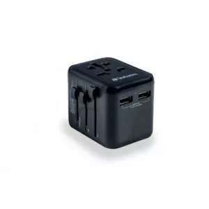Verbatim (49543)  UTA-01 Universal Travel Adapter with 2 x USB-A Ports