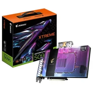 Gigabyte NVIDIA GeForce RTX 5090 AORUS XTREME WATERFORCE WB 32G Graphics Card, 32GB GDDR7, 21760 CUDA Cores, 2655 MHz Core Clock, Watercooled, RGB, 3x DisplayPorts / 1x HDMI Port