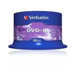 Verbatim (43550) DVD+R 16X 4.7GB 50 Pack Spindle Matt Silver
