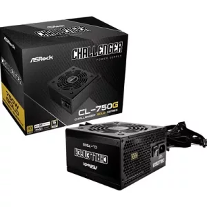 ASRock CL-750G 750W ATX Power Supply Unit, 80 PLUS GOLD Certified, 120mm Golf-Blade Fan, High Efficiency PSU