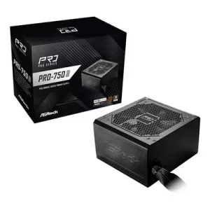 ASRock PRO-750B 750W ATX Power Supply Unit, 80 Plus Bronze Certified, 120mm Silent Cooling Fan, High Efficiency PSU