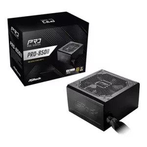 ASRock PRO-850G 850W ATX Power Supply Unit, 80 Plus Gold Certified, 120mm Silent Cooling Fan, High Efficiency PSU