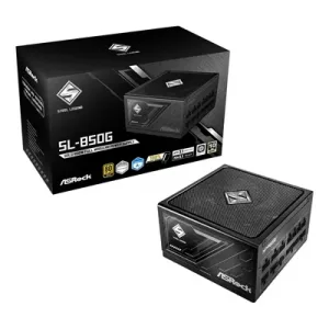 ASRock Steel Legend SL-850G 850W ATX Power Supply Unit, 80 Plus Gold Certified, 120mm Silent Cooling Fan, High Efficiency PSU