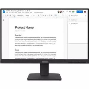 Lenovo ThinkVision S22-4e, Full HD (1920 x 1080), 100Hz, 4ms, 16:9, IPS, WLED Monitor, HDMI, VGA, Tilt Adjustable, 3 Year Warranty