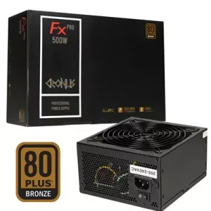 CRONUS 500ATV FX PRO 500W PSU, 140mm Silent Cooling Fan, 80 PLUS Bronze, Non Modular, Flat Black Cables, Supreme Performance