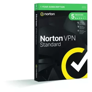 Norton VPN 5 Device 1-year Subscription, Includes Change Location, Content Access, Auto Connect and Ad Tracker Blocking, PC/Mac/iOS/Android, Retail Boxed