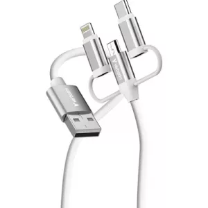 Verbatim (32394) Essentials 3-in-1 Sync & Charge Cable USB-A to Micro-B, USB-C and Lightning, 1m, 18W QC, 480Mbps, Quick Charge 3.0 Support Up To 18W Charging Power