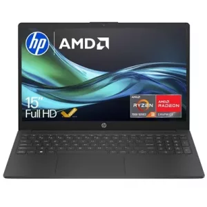 HP 15-fc0045sa Laptop, 15.6 Inch Full HD 1080p Screen, AMD Ryzen 3 7320U, 8GB RAM, 256GB SSD, AMD Radeon Graphics, Windows 11 Home